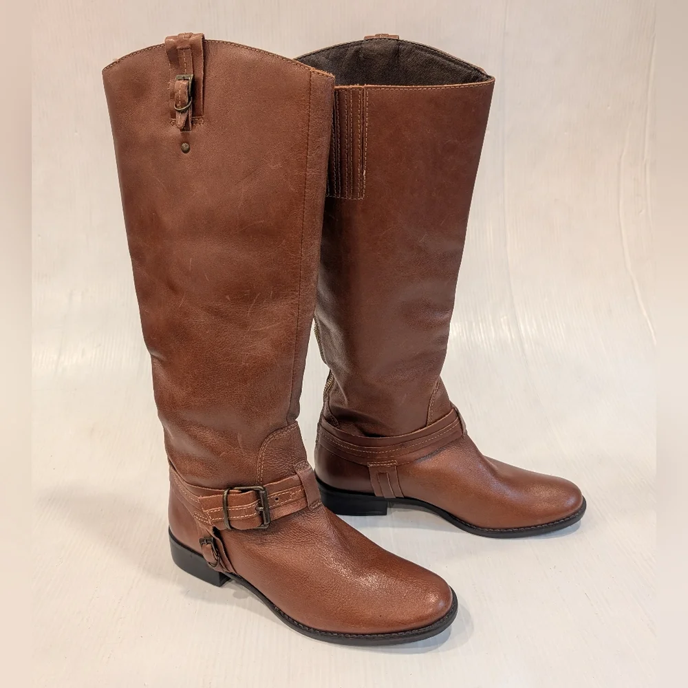 MATISSE Flashback Women's Brown Leather Tall Knee High Riding Boots Size 7.5